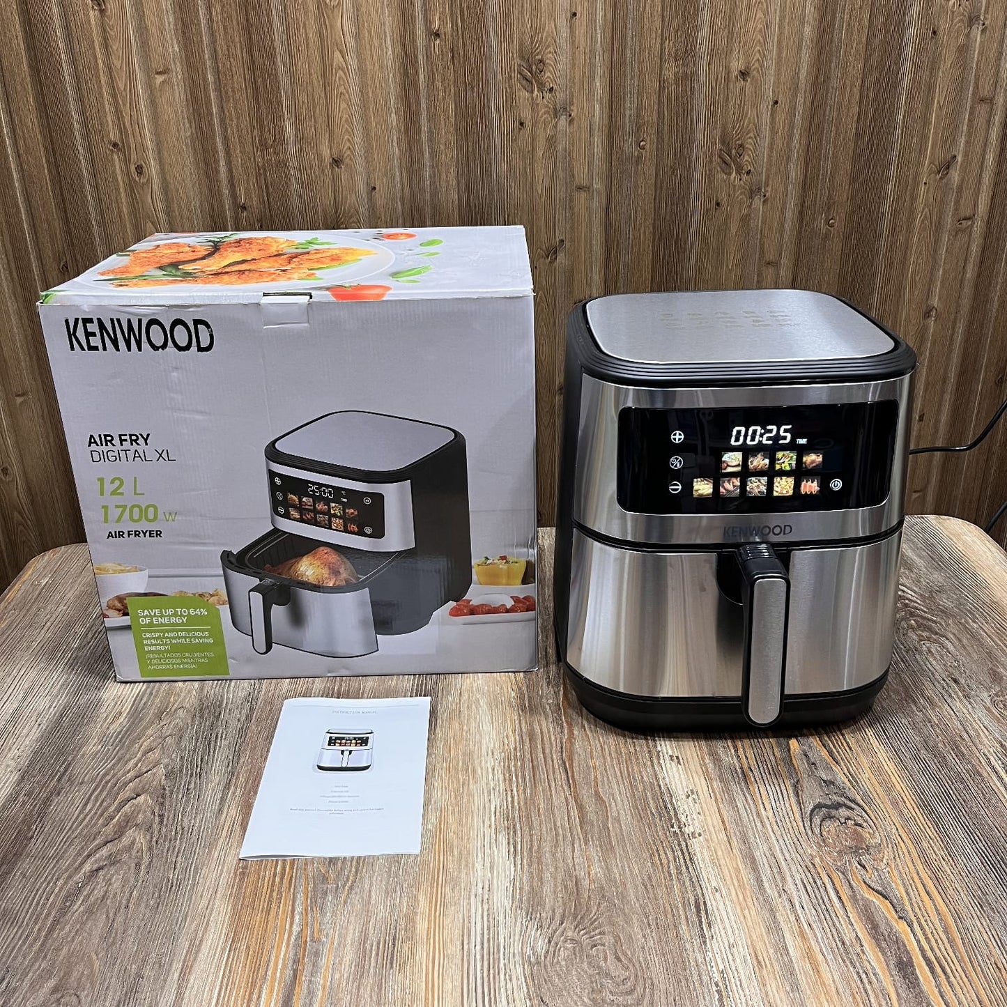 Kenwood Digital Air Fryer with a 12-liter capacity and a 1700-watt power rating