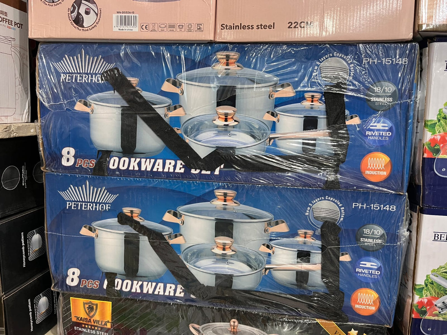 Peterhof 8 Pcs Stainless Steel Cookware Set – 5-Layer Capsule Base | Peterhof