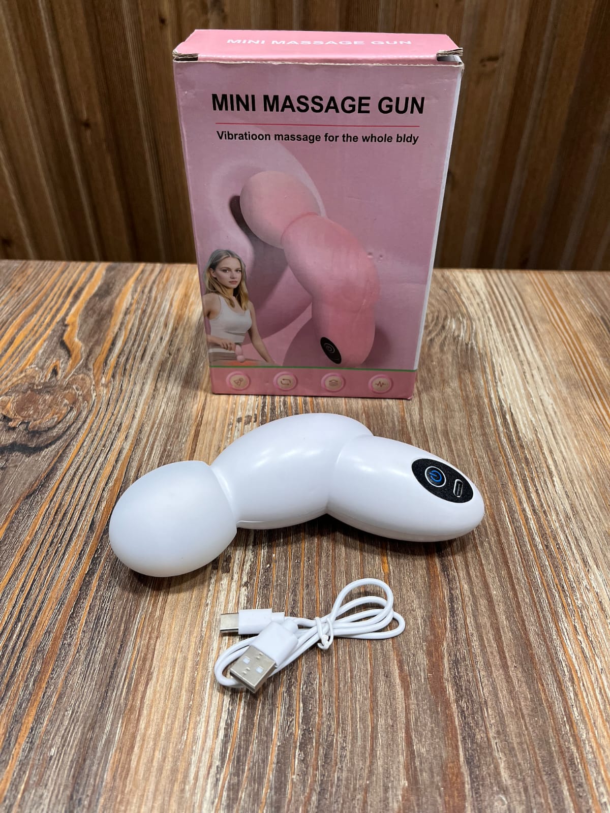 Mini Massage Gun – Rechargeable Handheld Vibration Body Massager with Type-C Charging (White)