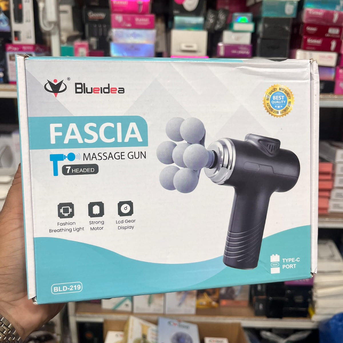 Blueidea Fascia Massage Gun BLD-219 – 7 Headed Deep Tissue Percussion Massager