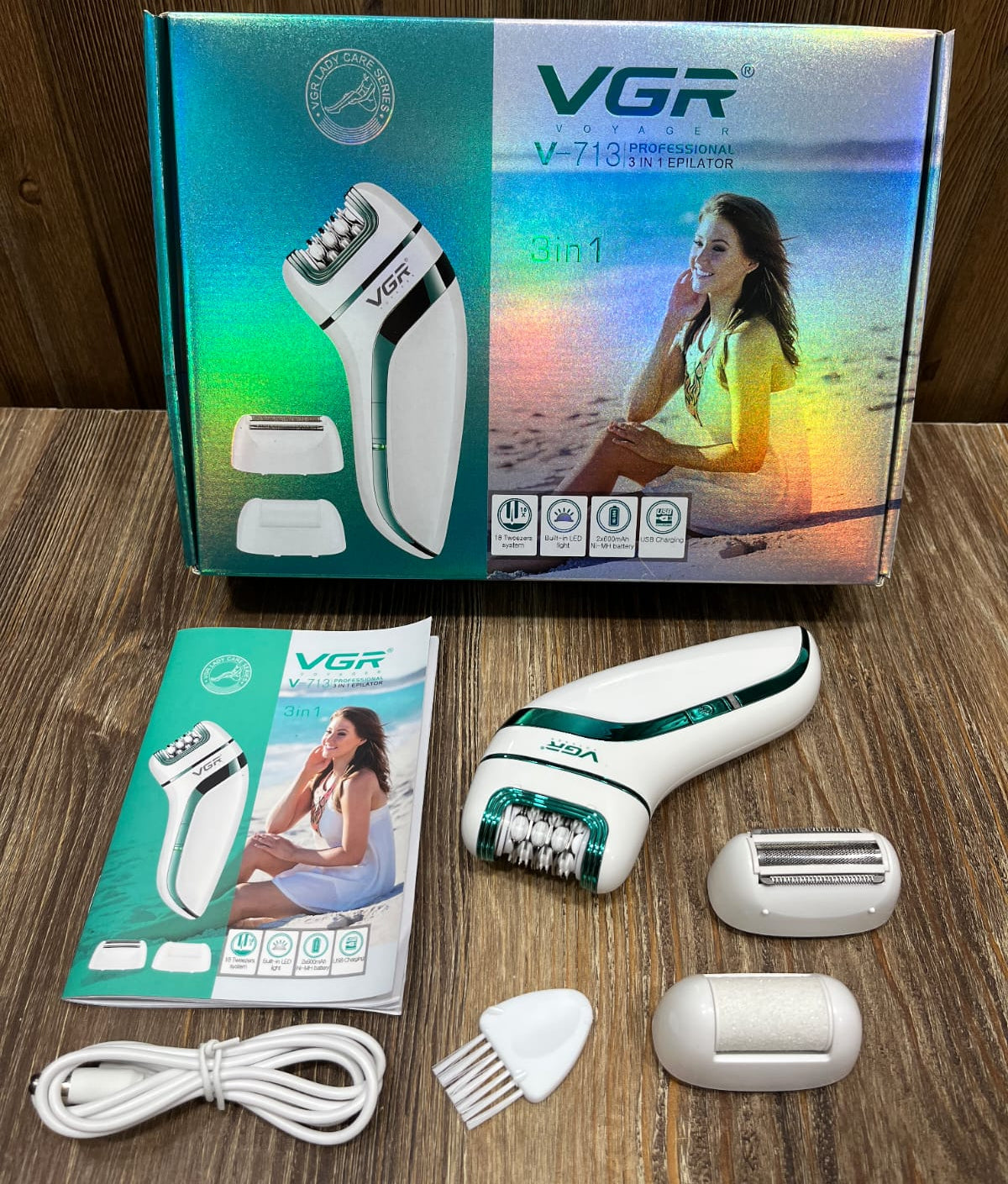 VGR Voyager V-713 Professional 3-in-1 Epilator – Shaver & Callus Remover