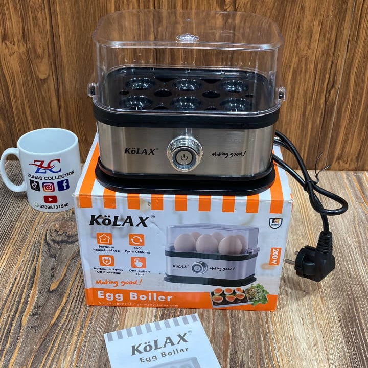 KöLAX 802718 Electric Egg Boiler | 200W Egg Steamer (6-Egg Capacity)
