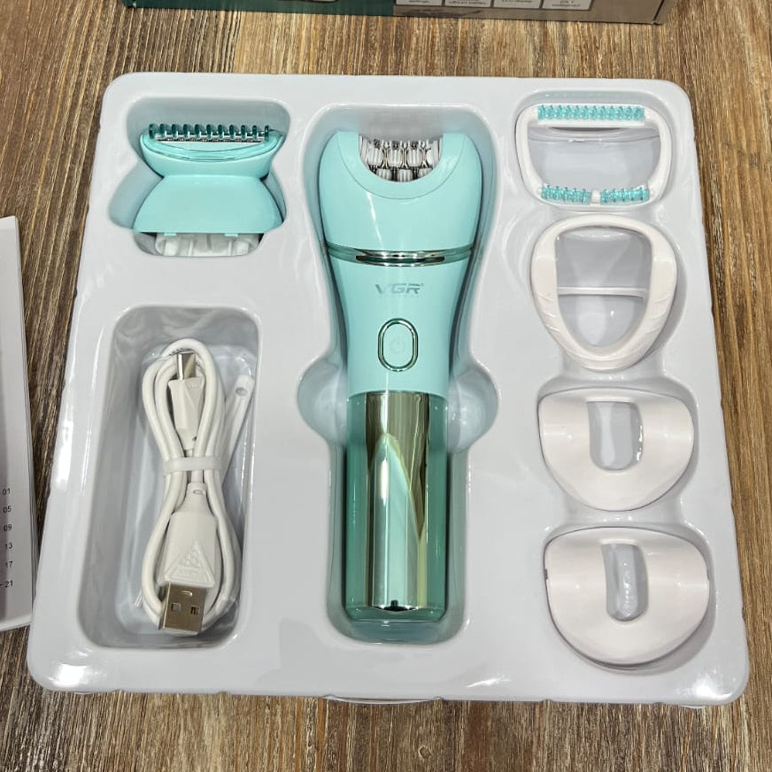 VGR V-753 Rechargeable 2-in-1 Lady Epilator – Shaver & Epilator Set with 7 Speed Settings