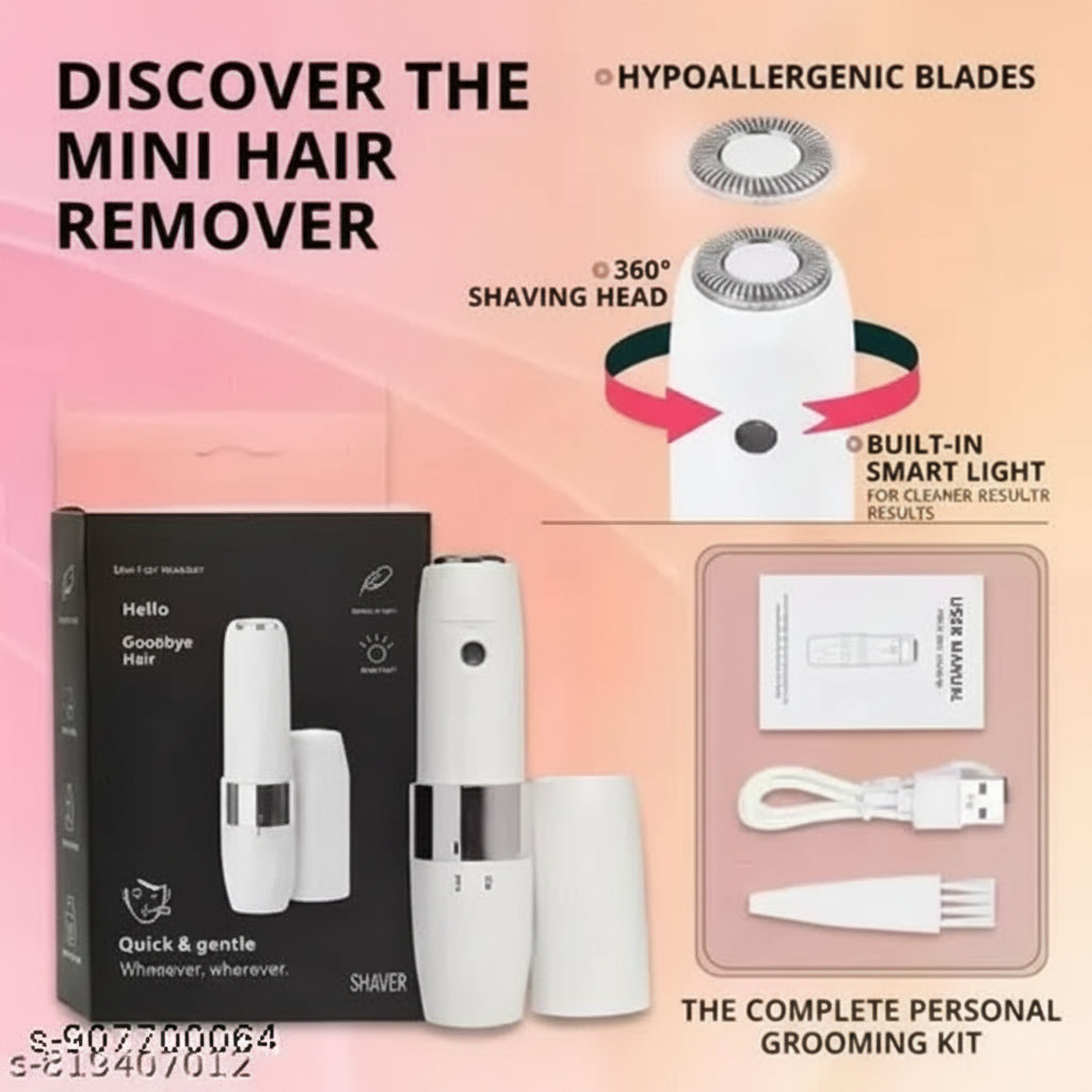 Mini Facial Hair Remover for Women - Painless Electric Face & Eyebrow Shaver