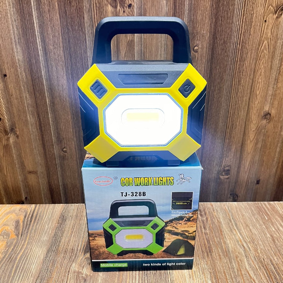 Portable Solar Emergency Work Light, Waterproof COB Floodlight for Camping & Construction