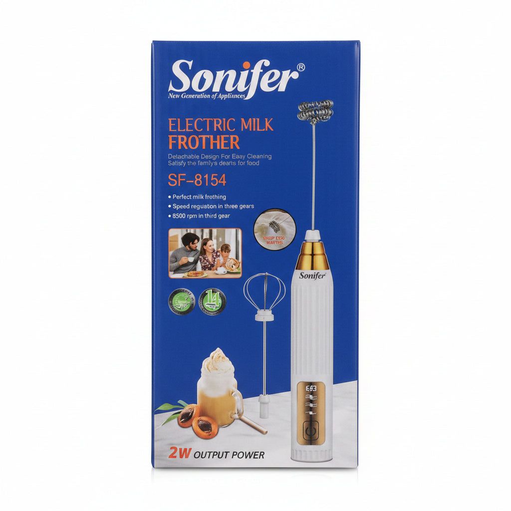 Sonifer Electric Milk Frother SF-8154 – Rechargeable 3-Speed Milk Foamer