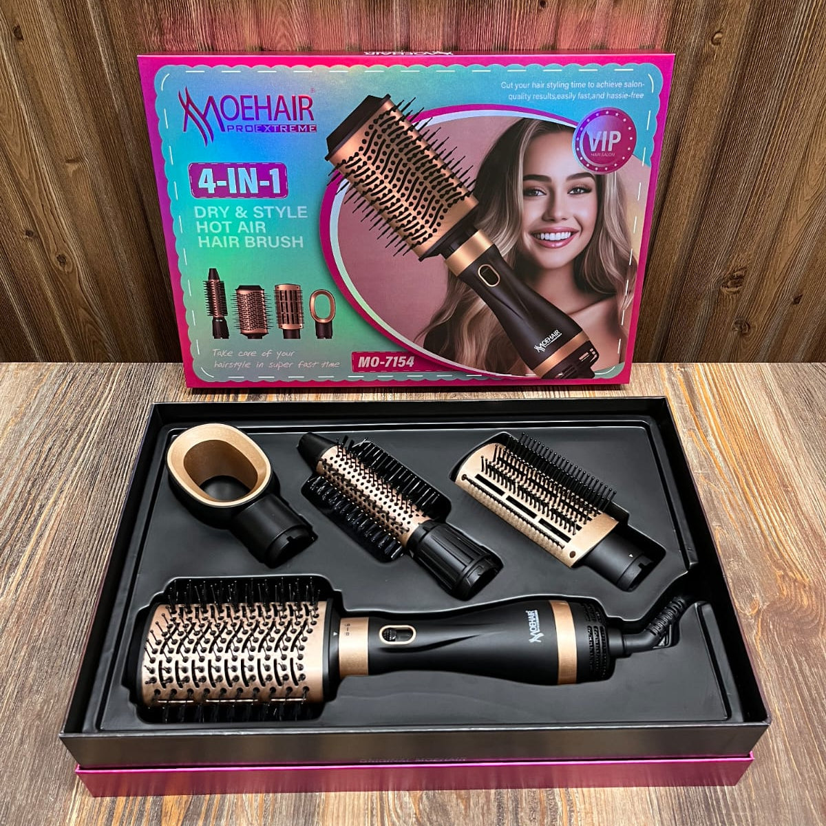 Moehair Pro Extreme 4-in-1 Dry & Style Hot Air Hair Brush