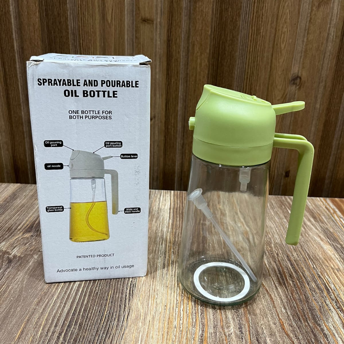 Sprayable and Pourable Oil Bottle – 2 in 1