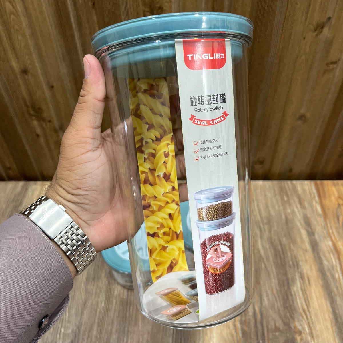 TINGLI Rotary Switch Seal Cans – 3-Piece Airtight Food Storage Container Set