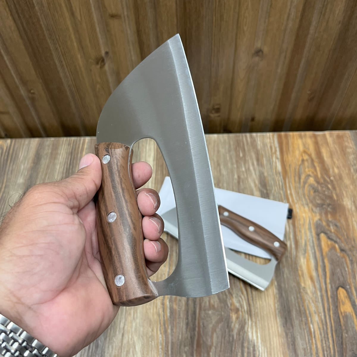 Stainless Steel Cleaver Knife Set (1Pcs) - Wooden Handle Butcher Knives
