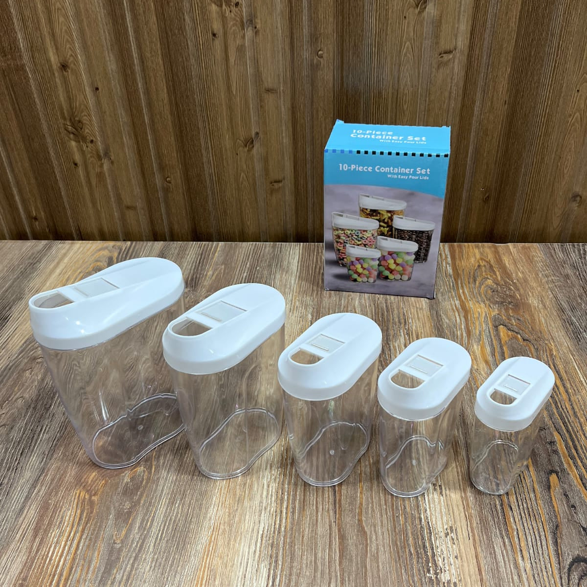 10-Piece Airtight Food Storage Container Set with Easy-Pour Lids