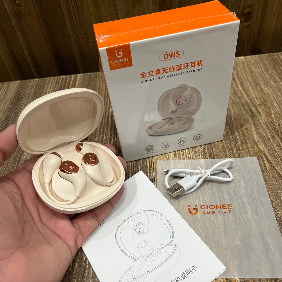 Gionee OWS True Wireless Earbuds JL012 – Open-Ear Bluetooth 5.4 Earphones with Charging Case