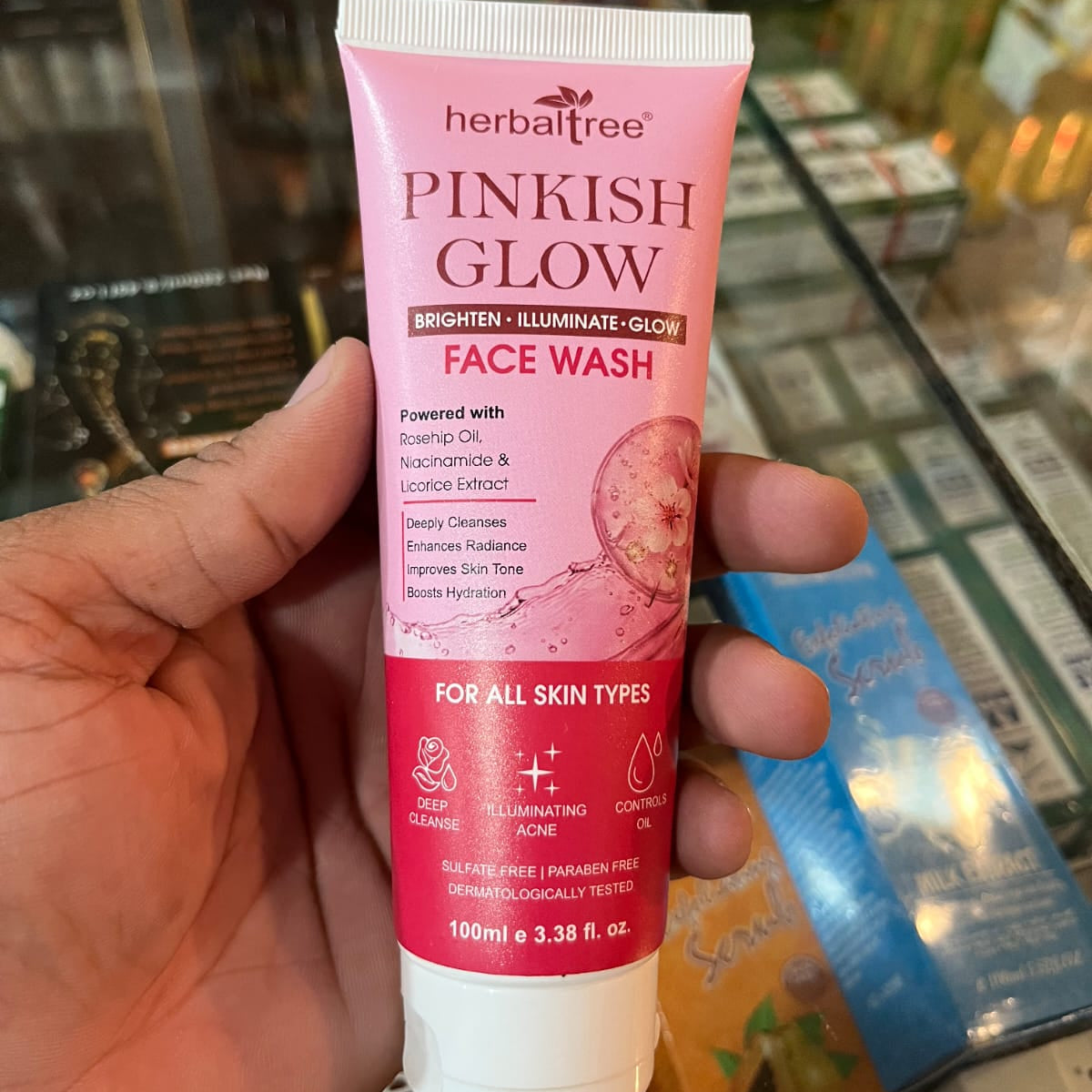 Herbaltree Pinkish Glow Face Wash 100ml | Rosehip, Niacinamide & Licorice