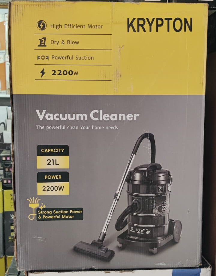 Krypton Vacuum Cleaner 21L, 2200W – Powerful Suction, 2-in-1 Dry & Blow