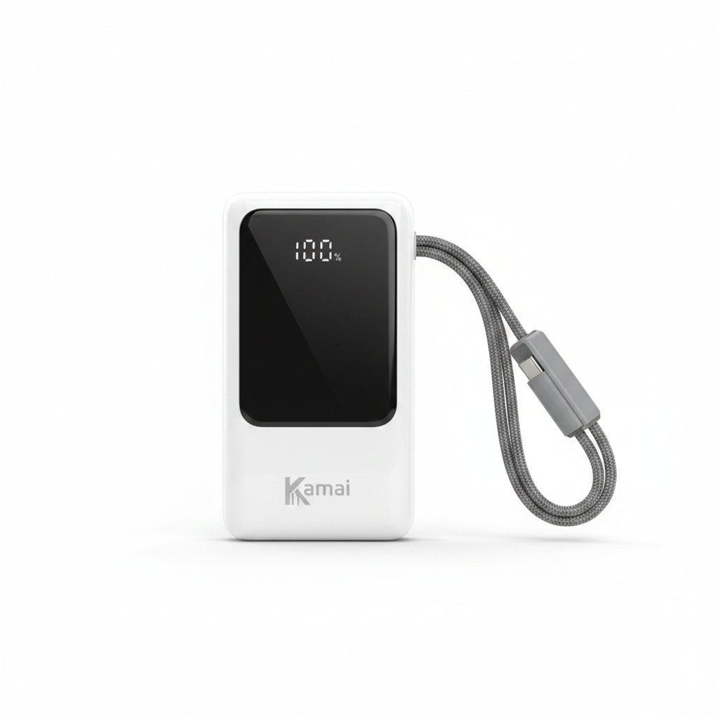 Kamal 22.5W Fast Charging Mini Power Bank 20,000mAh with Digital Display & Strap (KPB24)