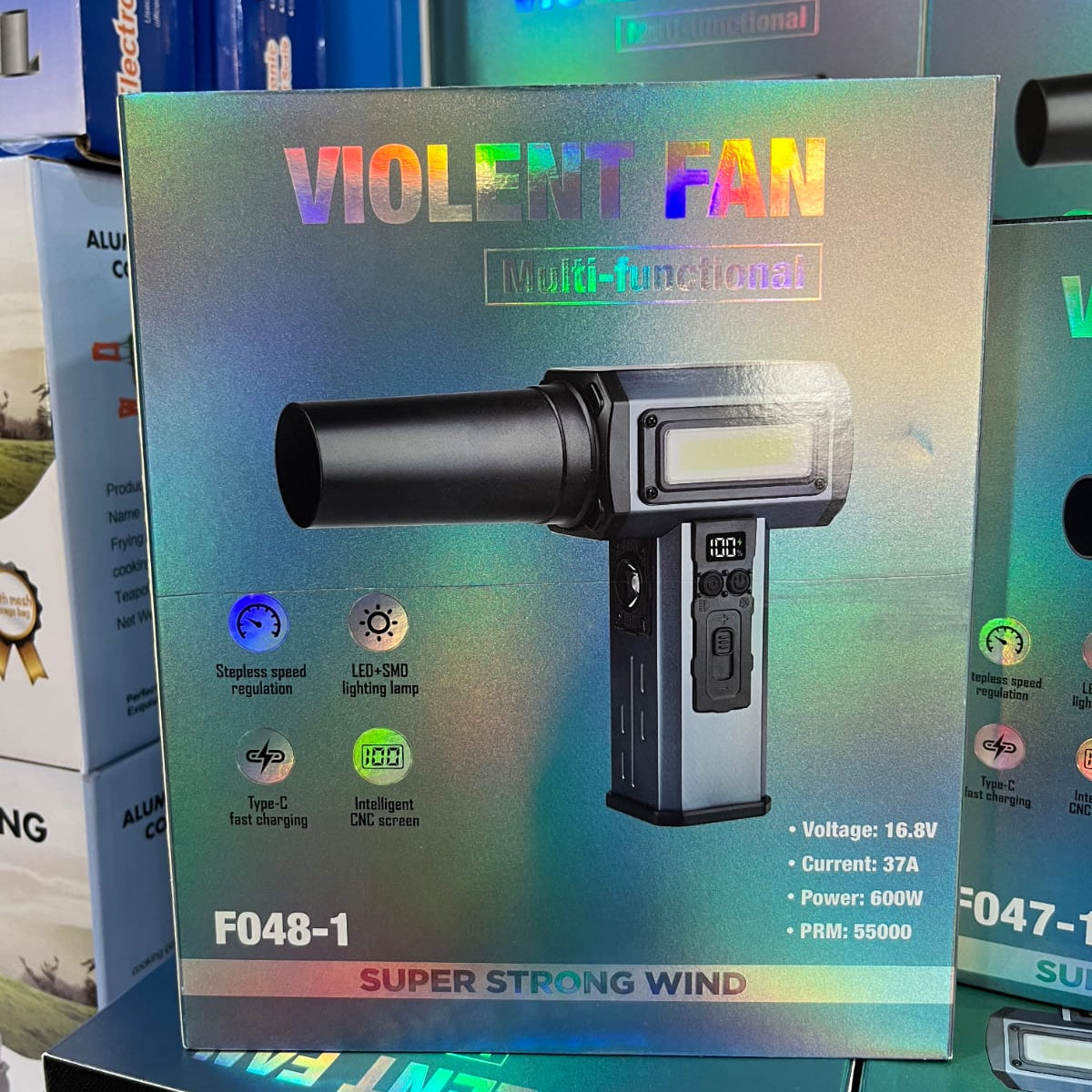 Violent Fan F048-1 Multi-Functional Cordless Air Duster – 600W Super Strong Wind Blower