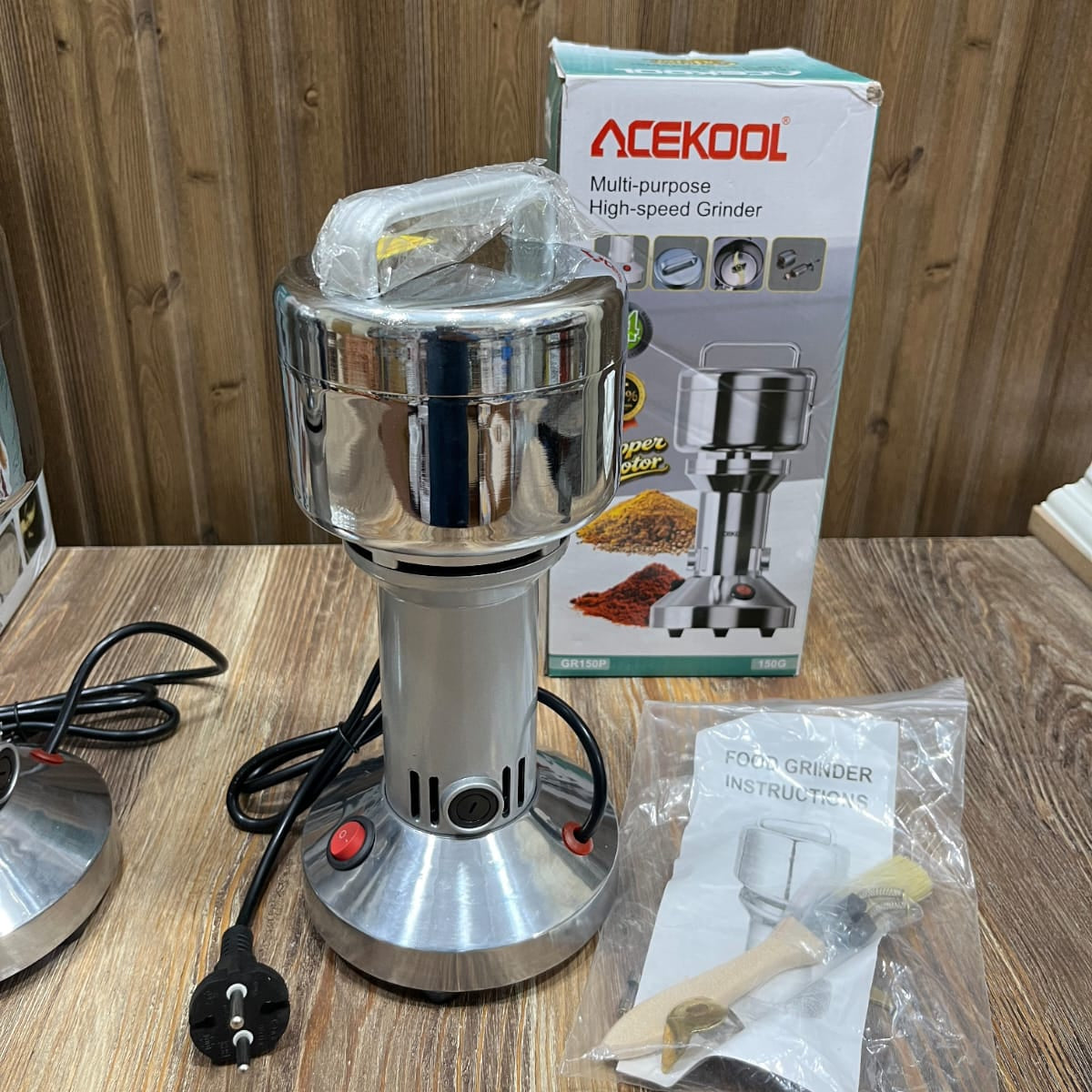 Acekool GR150P Multi-Purpose High-Speed Grinder – 150g Stainless Steel Spice Grinder