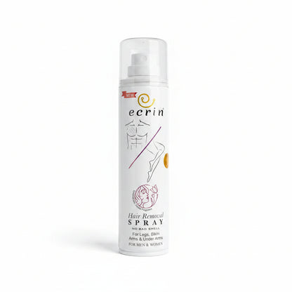 Ecrin Hair Removal Foaming Spray featuring a sandal fragrance, suitable for both men and women.