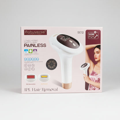 Babyverse Professional IPL Hair Removal Device SE12 – Painless 999999 Flashes with Ice Cooling Technology