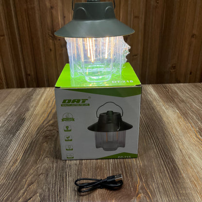 DAT DT-715 Rechargeable LED Camping Lantern – Vintage Style Ambient Tent Light