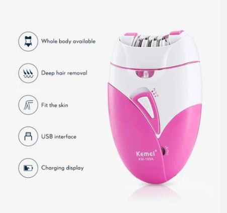 Kemie Ladies epilator hair removal machine Rechargeable