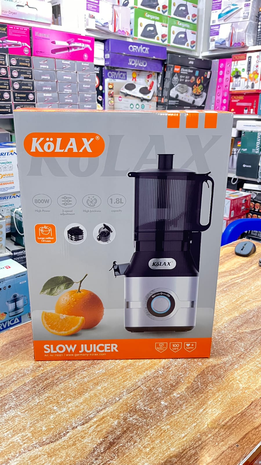 KOLAX Slow Juicer Machines 800W Cold Press Juicer for Whole Vegetables and Fruits
