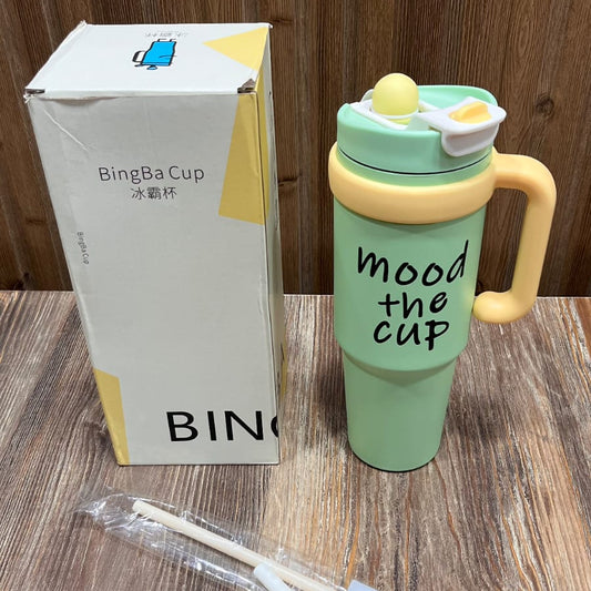 BingBa Cup – Mood the Cup Insulated Tumbler with Handle & Straw