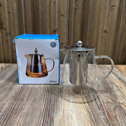 950ml Glass Teapot with Removable Stainless Steel Infuser