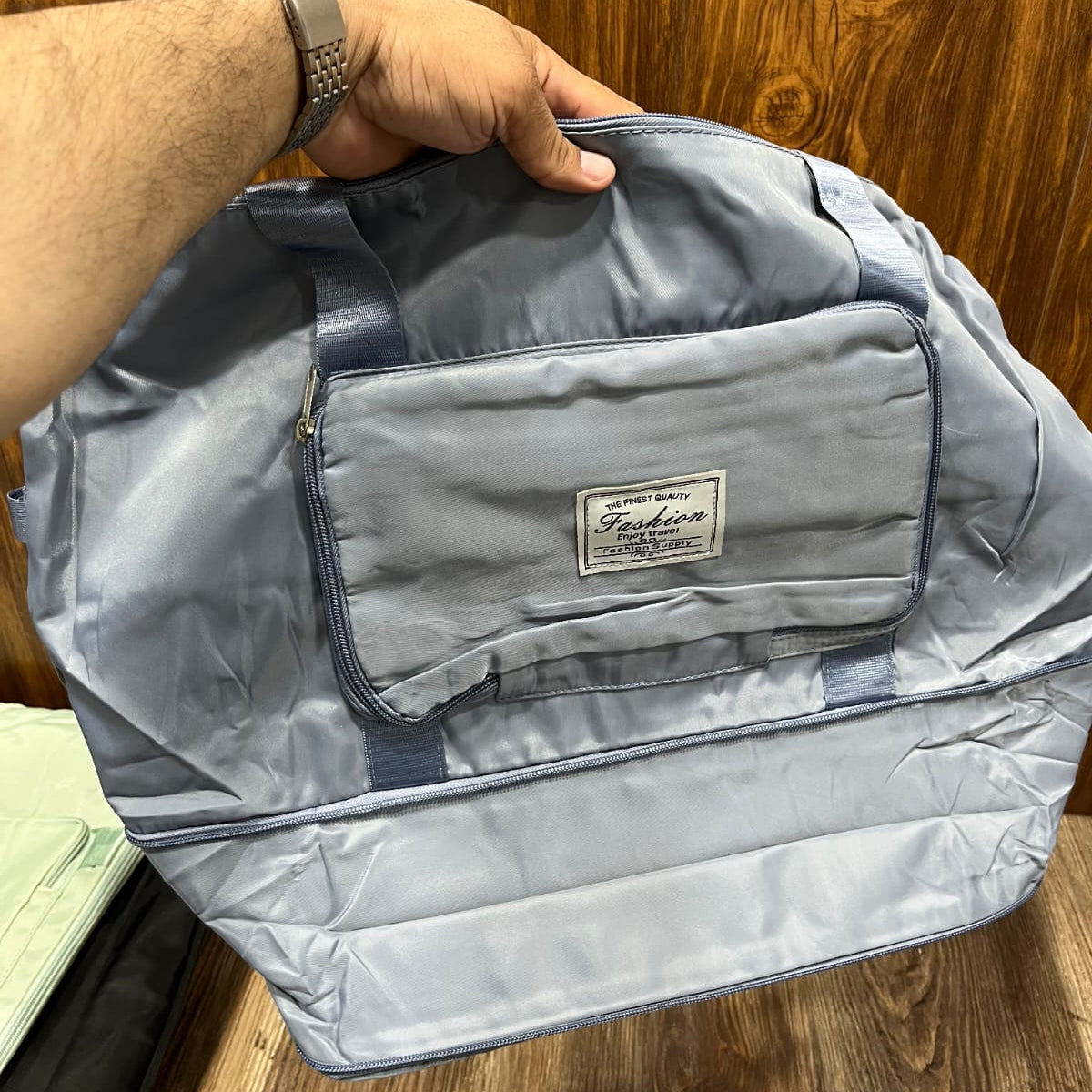 Fashion Expandable Travel Tote Bag - Gray