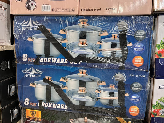 Peterhof 8 Pcs Stainless Steel Cookware Set – 5-Layer Capsule Base | Peterhof