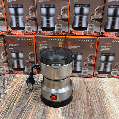 AGCO&LOVA electric coffee and spice grinder with a stainless steel bowl.