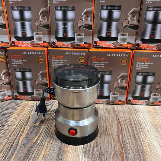 AGCO&LOVA electric coffee and spice grinder with a stainless steel bowl.
