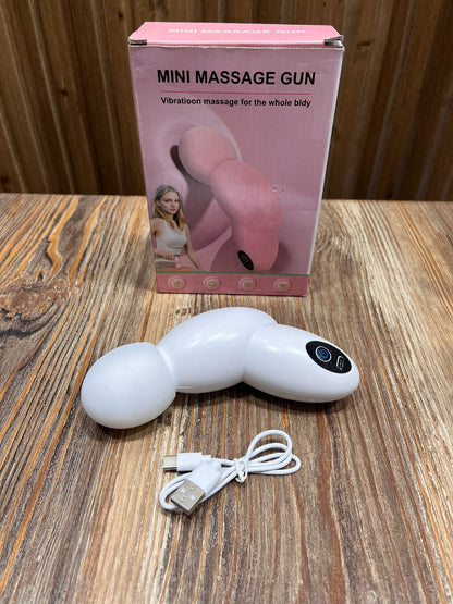 Mini Massage Gun – Rechargeable Handheld Vibration Body Massager with Type-C Charging (White)