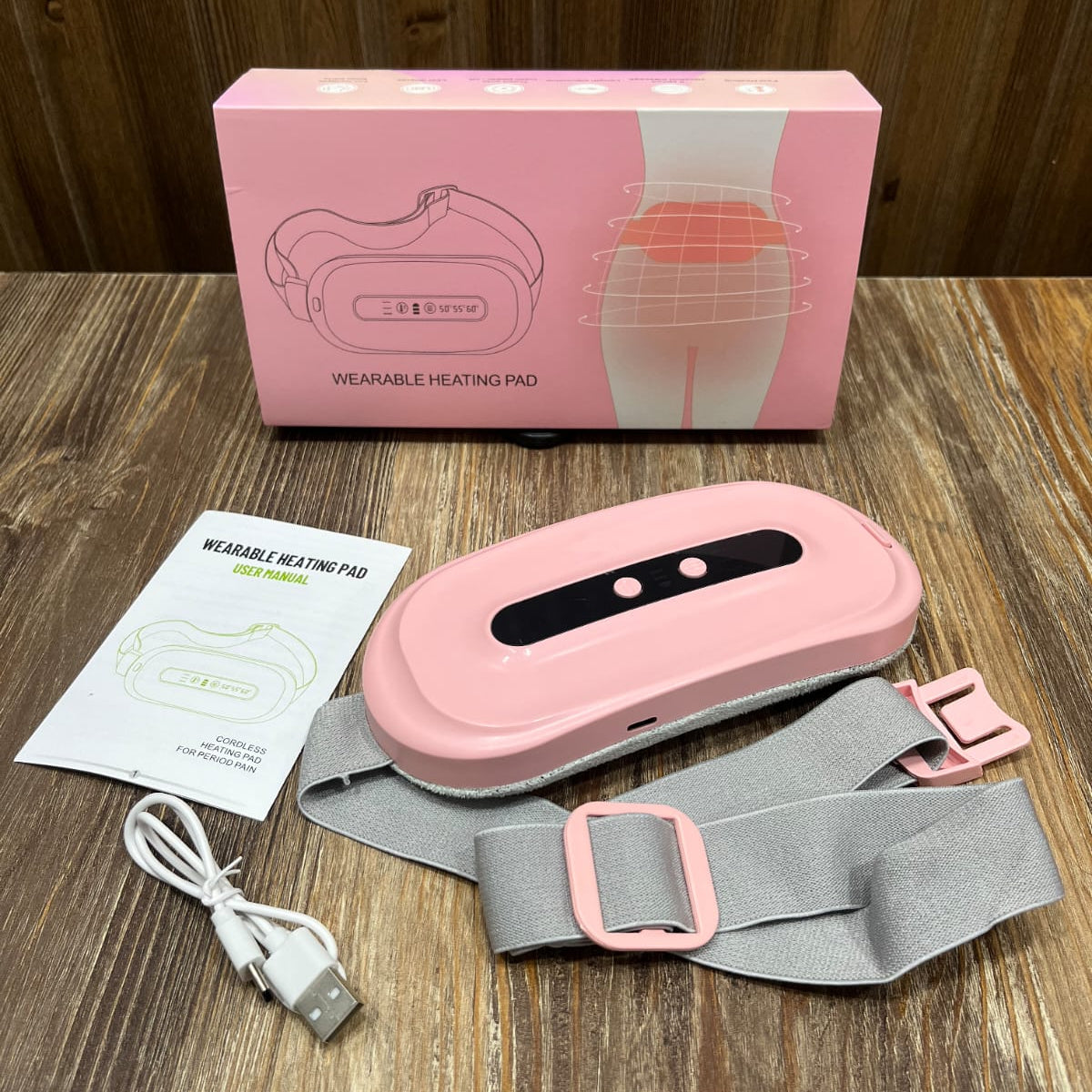 Cordless Wearable Heating Pad – Adjustable Temperature Belt for Period Pain & Cramps Relief