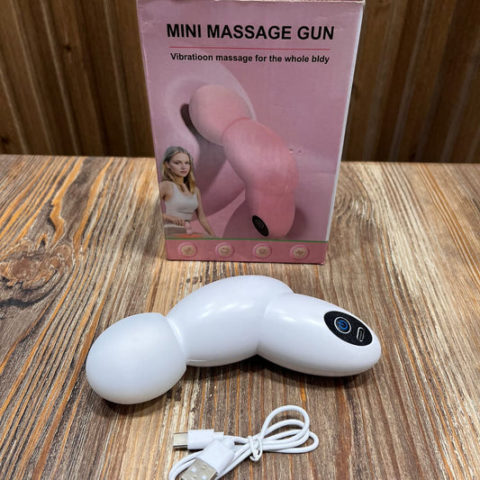 Mini Massage Gun – Rechargeable Handheld Vibration Body Massager with Type-C Charging (White)