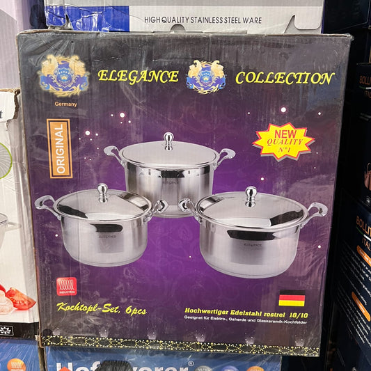 Elegance Collection 6 Pcs Stainless Steel Kochtopl Pot Set (Germany) – Induction Friendly