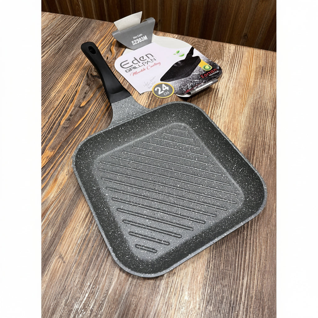 Eden Grill Pan 24cm - Marble Coating Non-Stick Korean Technology