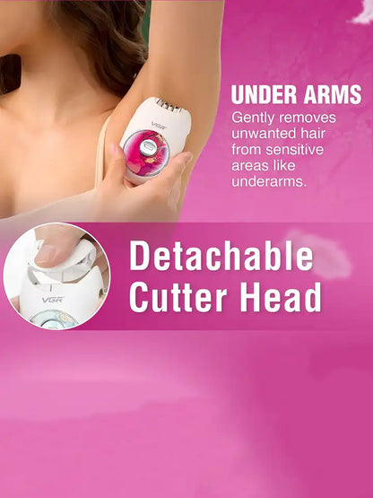 VGR, Hair Removal Machine Electric, Professional Rechargeable Lady Epilator.