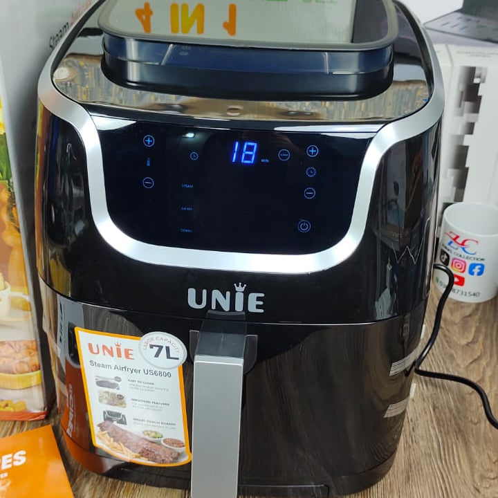 UNIE Steam Air Fryer Combo, 7L Large Family Capacity, Touch Screen Presets, PFOA-Free Non-Stick Dishwasher Safe Basket