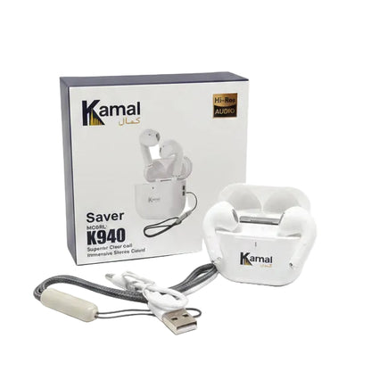 Kamal Saver K940 Wireless Earbuds with Charging Case & Lanyard