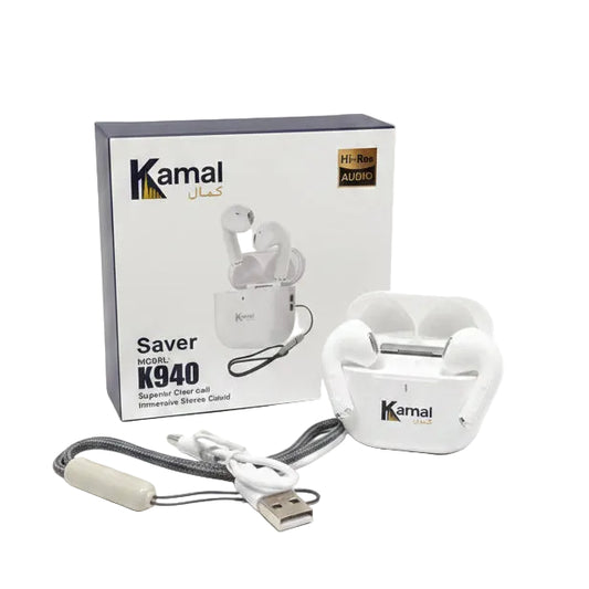 Kamal Saver K940 Wireless Earbuds with Charging Case & Lanyard