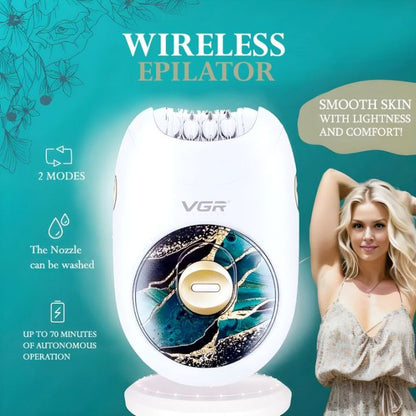 VGR, Hair Removal Machine Electric, Professional Rechargeable Lady Epilator.