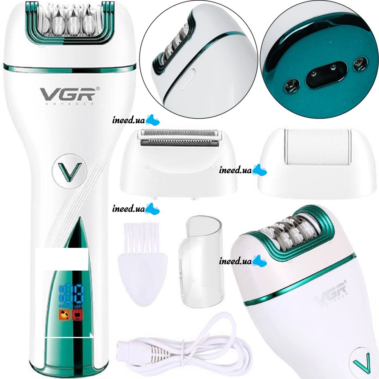VGR  3In1 Women Epilator Electric Female Shaver Leg Body Hair Removal