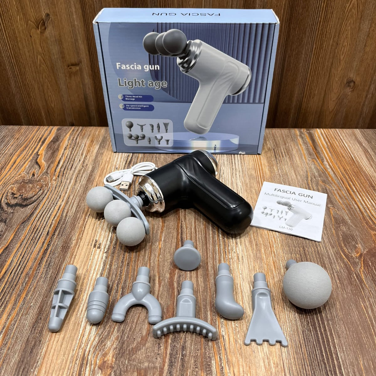 [ 9 in 1 ]  3 Head Massage Gun Pro Mini Portable Massage Gun 6-Speed