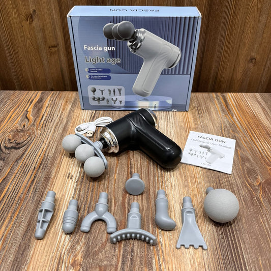 [ 9 in 1 ]  3 Head Massage Gun Pro Mini Portable Massage Gun 6-Speed