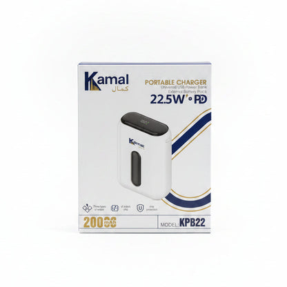 Kamal KPB22 Power Bank – 20000mAh Capacity, 22.5W Fast Charging, Digital Display