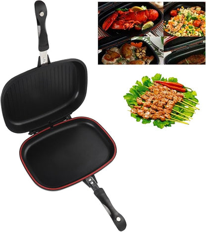 Dessini  grill pan double sided Marble Coated (36cm) - Black