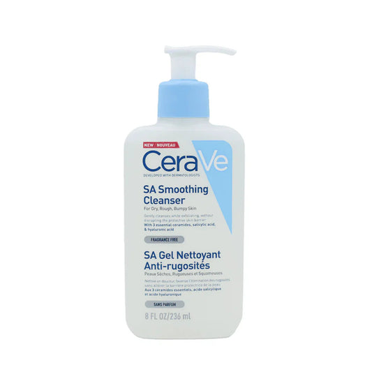 CeraVe SA Smoothing Cleanser, designed to exfoliate and smooth rough, bumpy skin using salicylic acid