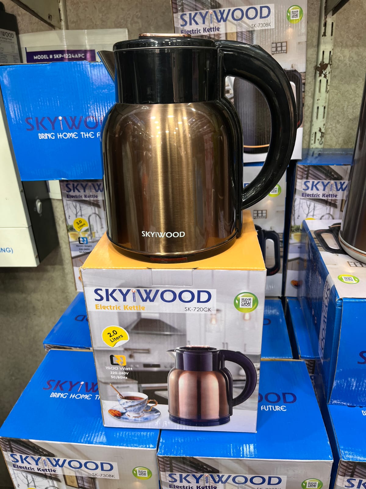 Skyiwood SK-720CK 2.0L Stainless Steel Electric Kettle – 1500W Fast Boiling Double-Layer Water Boiler