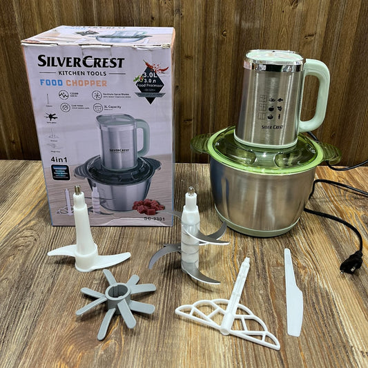 SilverCrest SC-3301 4-in-1 Food Chopper & Processor - 1200W, 3.0L